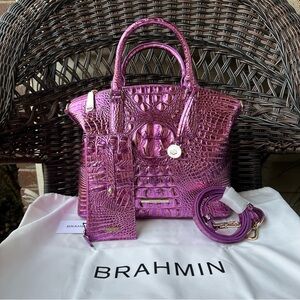 Brahmin Opera Duxbury Satchel Bag & Credit Card Wallet 🩷